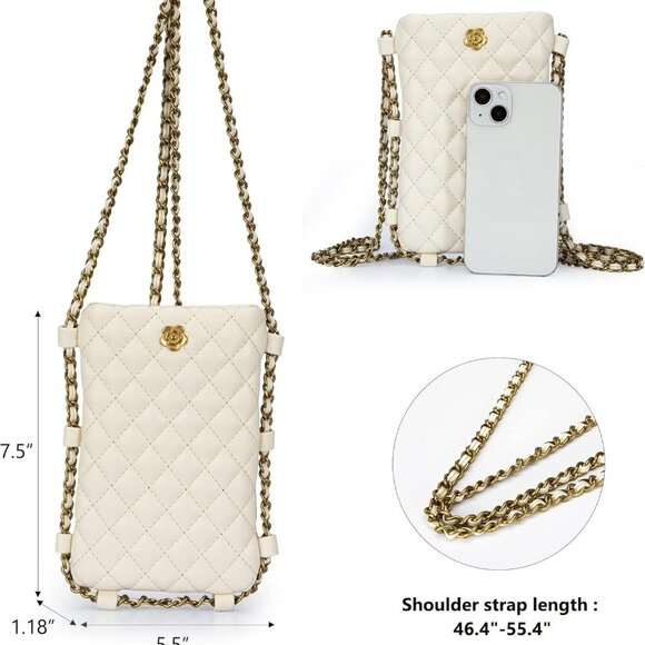 Quilted Small Crossbody Bags for Women Trendy Cell Phone Purse - Picture 5 of 7